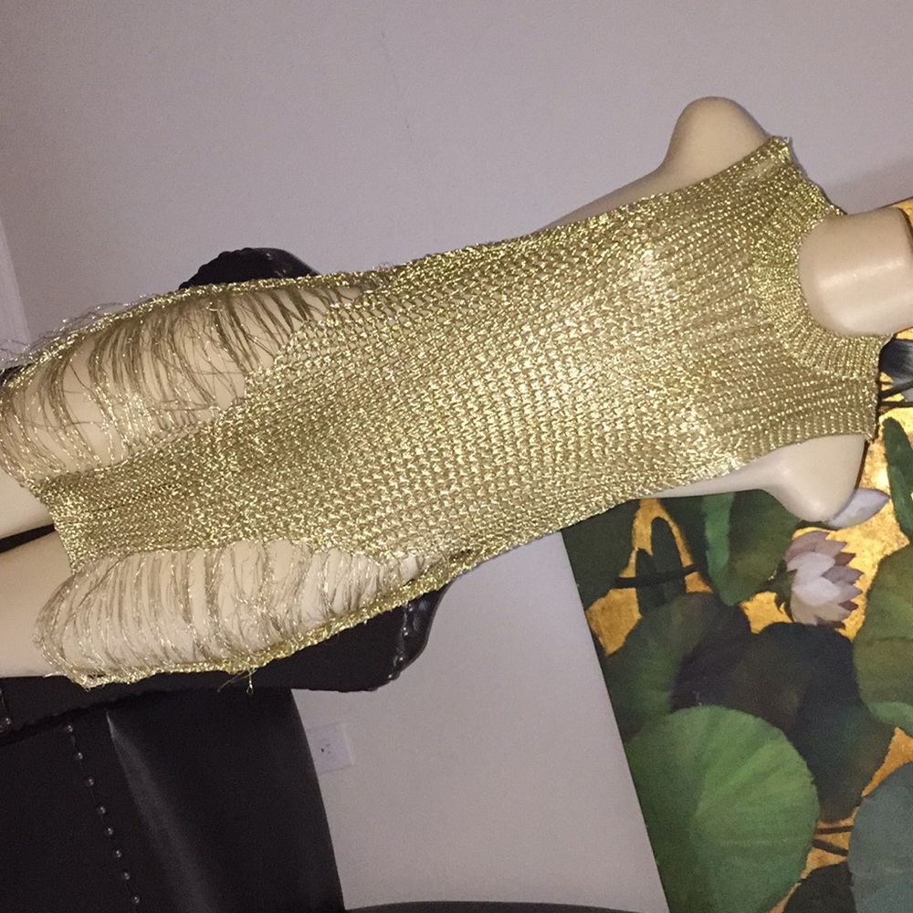 Gold mesh dress/cover-up